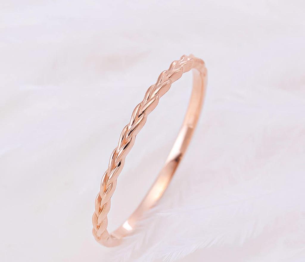 14K 18K 로프 꼬임 반지