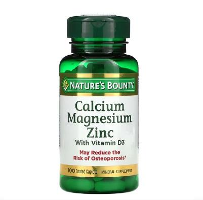 Nature's Bounty, 칼슘 마그네슘 아연, 비타민D3 함유, 코팅 정제 100정