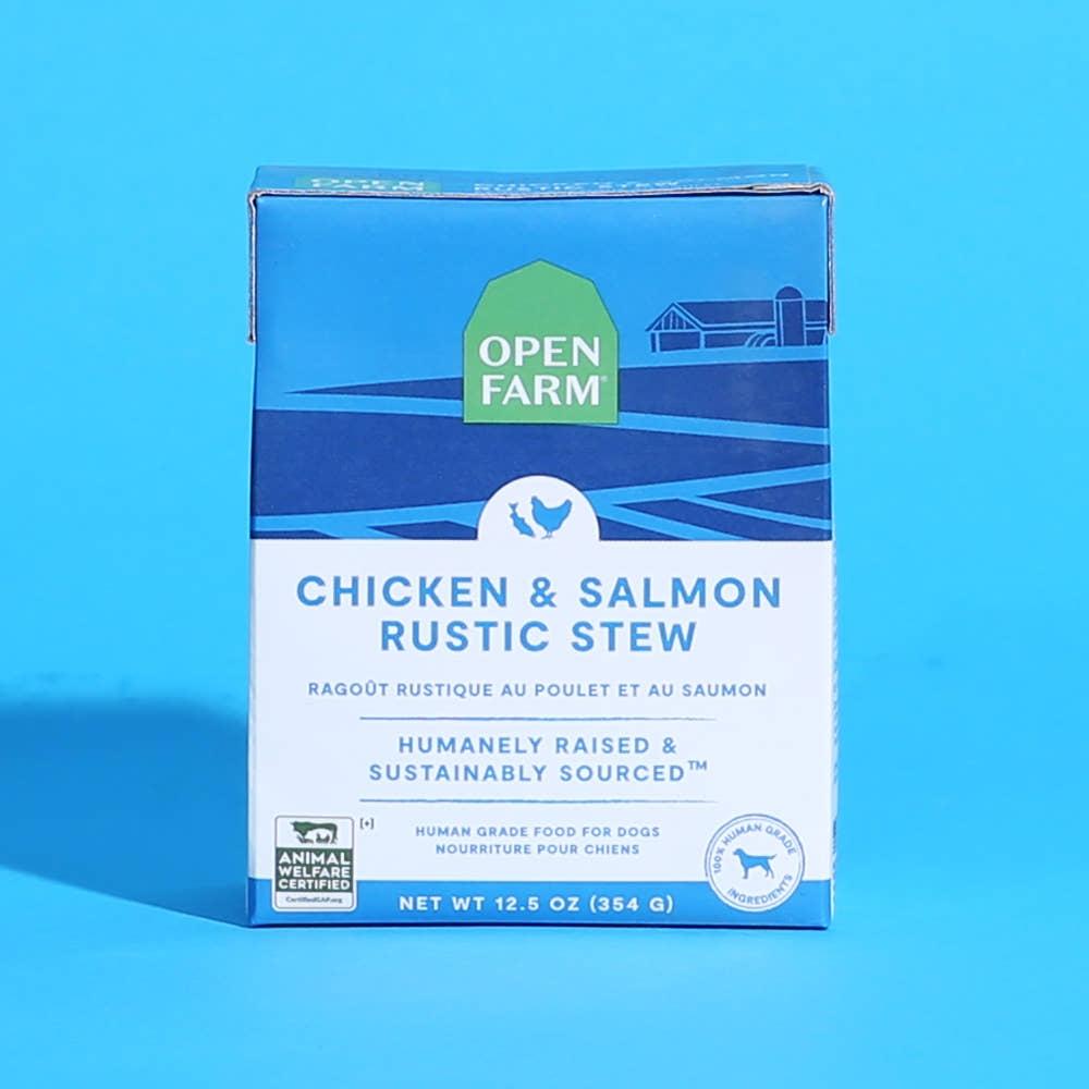 오픈팜 스튜 습식 강아지 사료 닭고기+연어, 354g 1개
