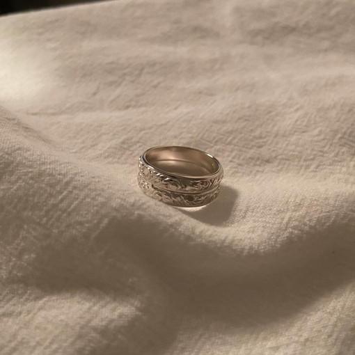 빈티지 조각 은반지