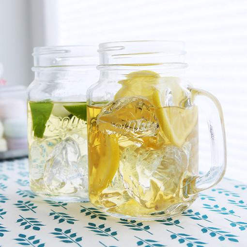 레드캡 드링크자 손잡이 유리컵 아이스컵