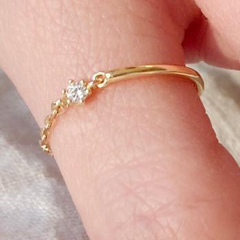 [실버925] d228 메크리나 체인 은 레이어드 우정 검지 반지 (3color)