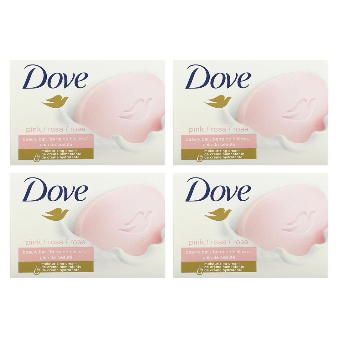 Dove, Beauty Bar Soap with Deep Moisture, Pink, 4 Bars, 4 oz (113 g) Each