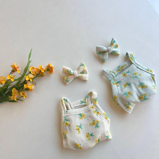 [made제품] 강아지 여름 실내복 나시티 유채아일렛 (리본핀 1개증정)