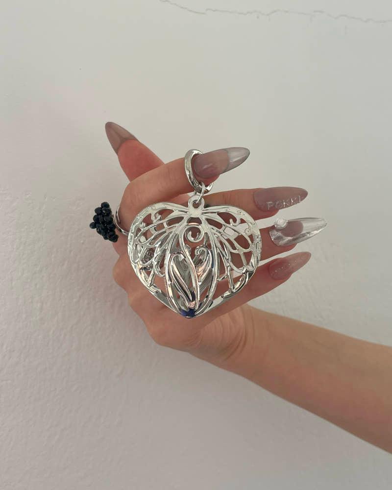 [POKKI] antique heart keyring , 엔틱 하트 키링, 하트키링