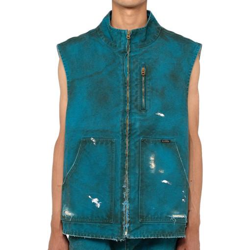 카미야 덕캔버스 베스트 BORO Duck Vest (Blue)