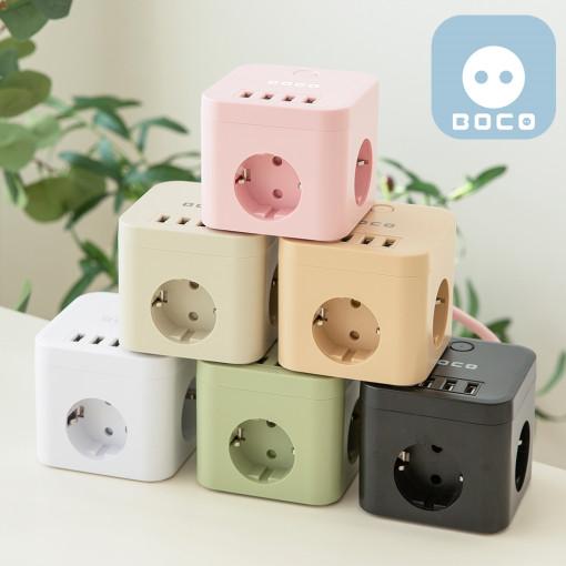보코 USB 멀티탭 큐브 디자인 인테리어 3구 2M 여행용 멀티 콘센트