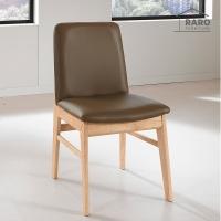 루아 고무나무 원목 식탁 의자 내추럴컬러 브라운 가죽 방석 카페 인테리어 체어