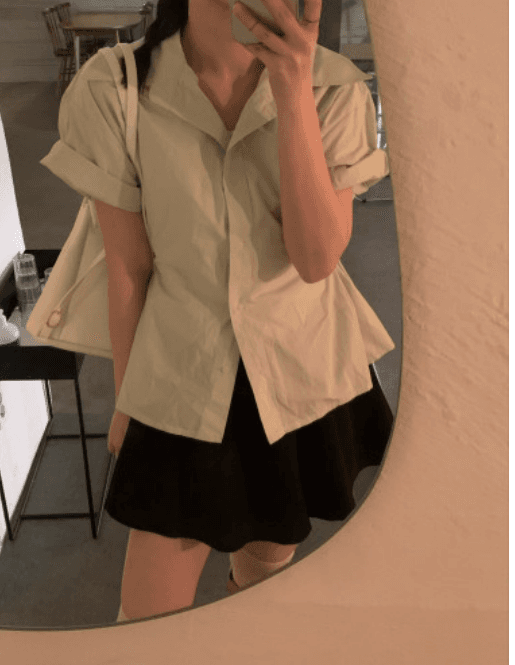 [주문폭주!/꾸안꾸 러블리]오이셔츠🥒  ::  셔츠, 반팔셔츠, 여름셔츠, 여름블라우스, 꾸안꾸, 러블리룩, 데일리룩