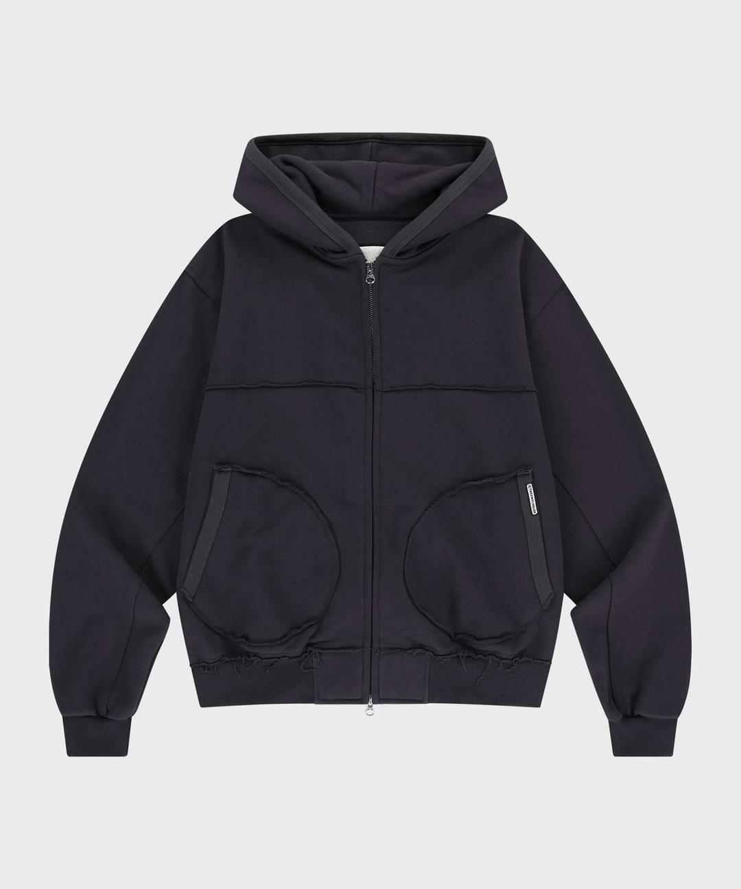 CUT-OFF HOODIE ZIP-UP PURPLE