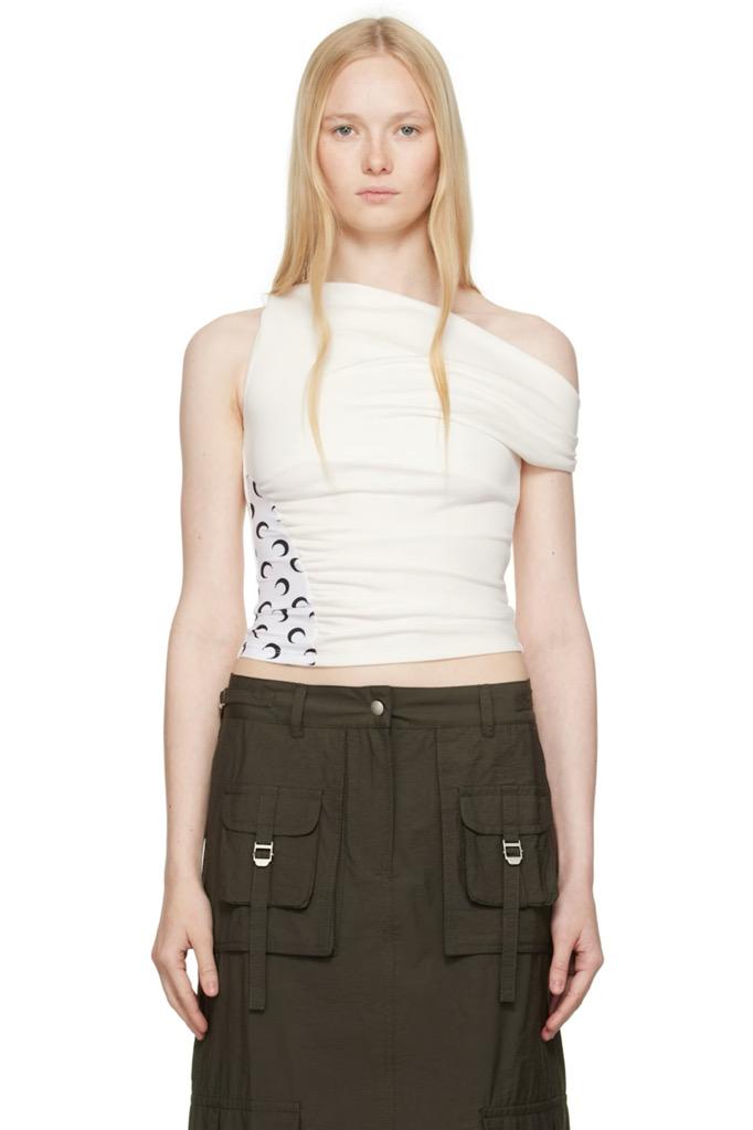 SSENSE Exclusive Off-White Soft Jersey Draped Top