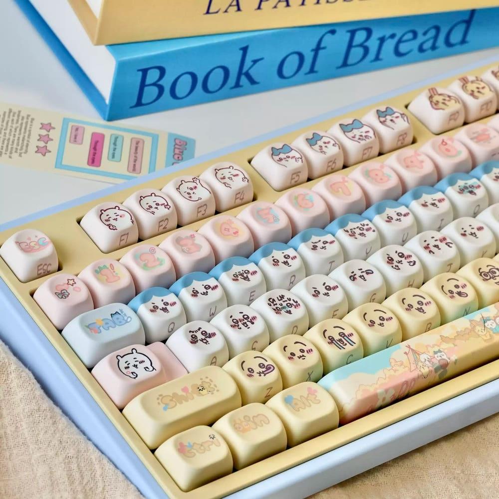 먼작귀 치이카와 우사기 하치와레 키보드 키캡 염료승화 MOA 꾸미기 열승화 129키