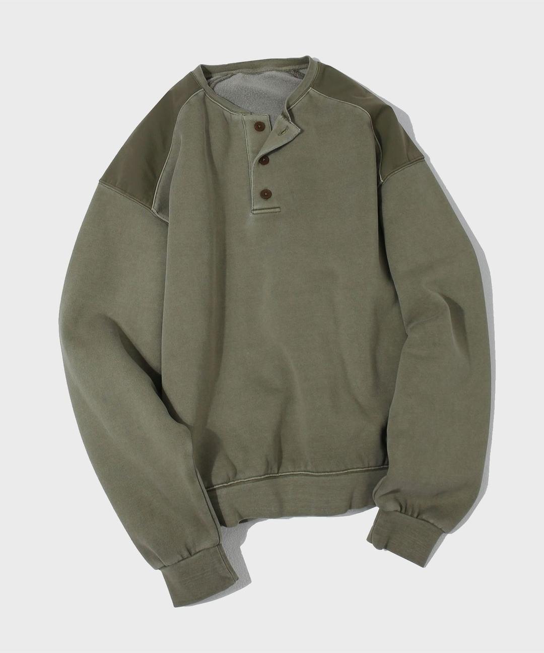 코만도 워시드 피그먼트 스웻셔츠 [KHAKI]_SETS041KHAKI