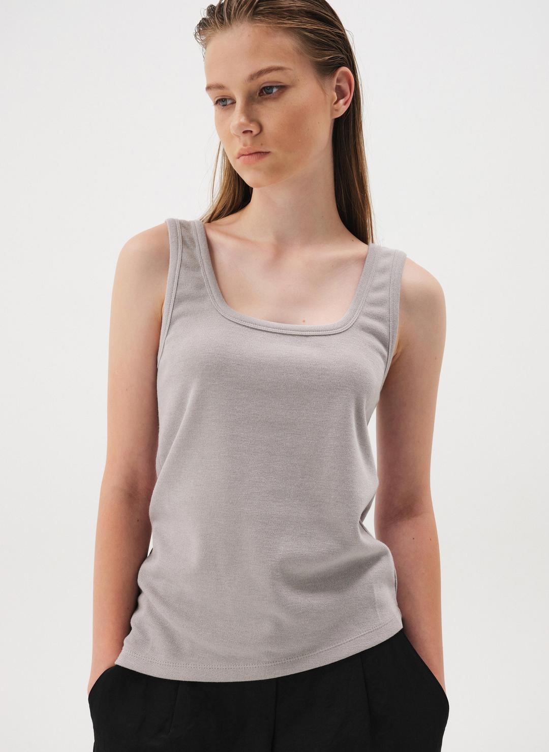 언밸런스 스퀘어 슬리브리스 - 그레이 J233NTT812