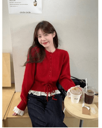 [완스몰] 레톤 허리 스트랩 가디건 - cd32674 - 카디건 | 쿠팡