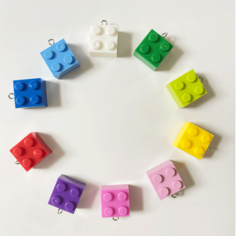 정사각형 레고 팬던트 키홀더 장식