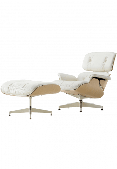 임스 라운지 체어 앤 오토만, 화이트 애쉬 우드