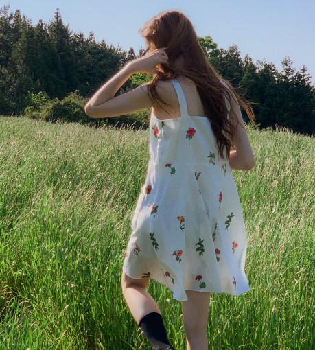 안쥬 플라워 플레어 원피스