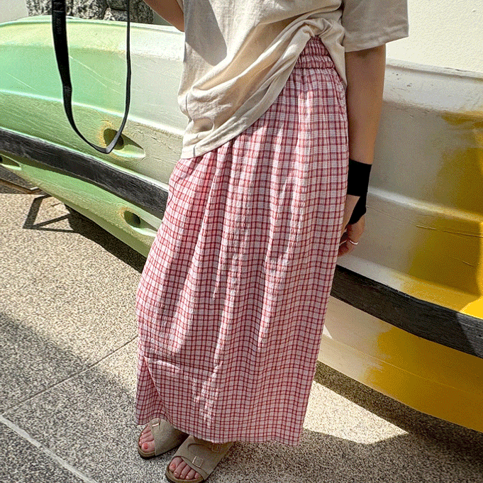 #2408 피크닉 체크 스커트