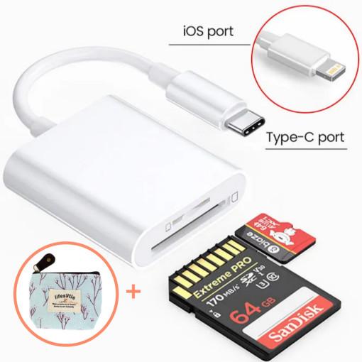 아이폰 C타입 8핀 SD카드리더기 아이패드 블랙박스 핸드폰 마이크로 멀티 리더기 : 신가상점