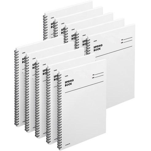 모트모트 두꺼운 스프링 노트 유선 룰드, 화이트, 10개 - 유선/무선노트 | 쿠팡
