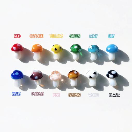 [파랑새97] 글라스 버섯 머쉬룸 비즈 원석 키링 악세사리 목걸이 만들기 재료 : 파랑새97