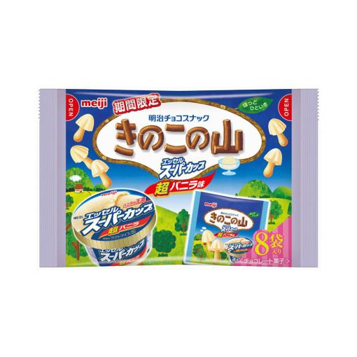 [재고정리: 유통기한 2025년 1월]메이지 키노코노 야마 에셀 슈퍼컵 초바닐라맛 8봉지입 패밀리팩