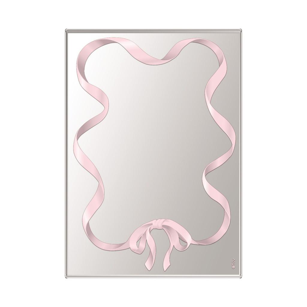 인테리어 소품 아크릴 아트미러 컬러 프레임 웨이브 핑크리본 A3 사이즈