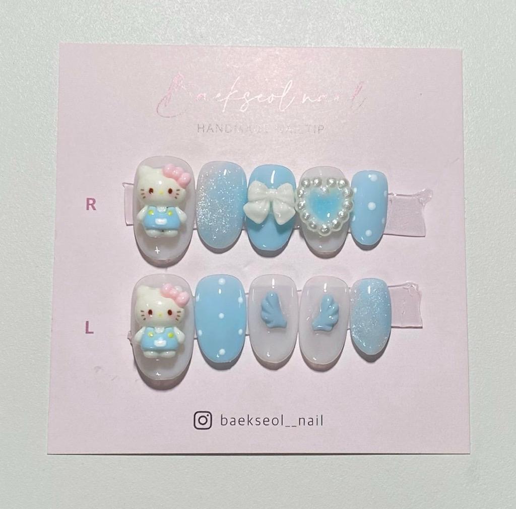 하늘하늘 엔젤냥 수제네일팁