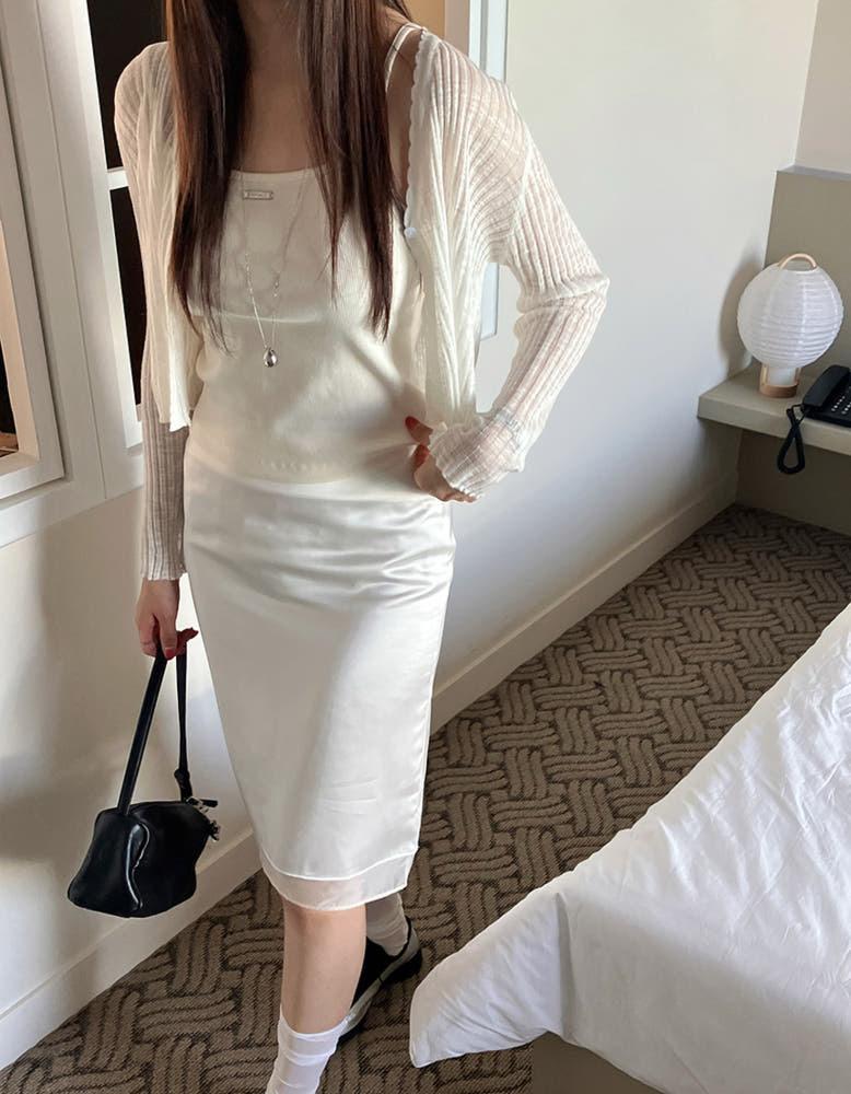 모드 실루엣 새틴 스커트 3color