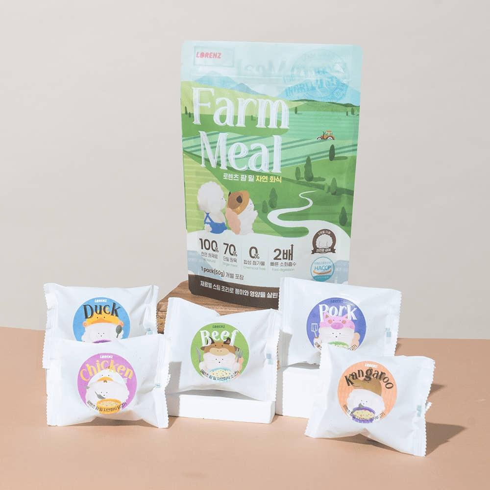 로렌츠 팜밀 자연화식 강아지 자연식 생식 사료 닭고기+채소, 50g, 5개 