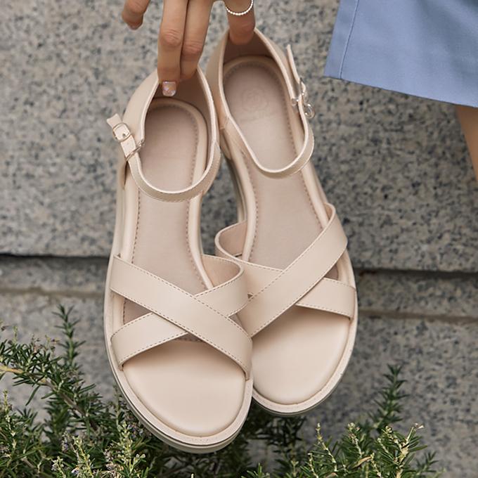 (경량창) 부담제로 웨지샌들(4.5cm)