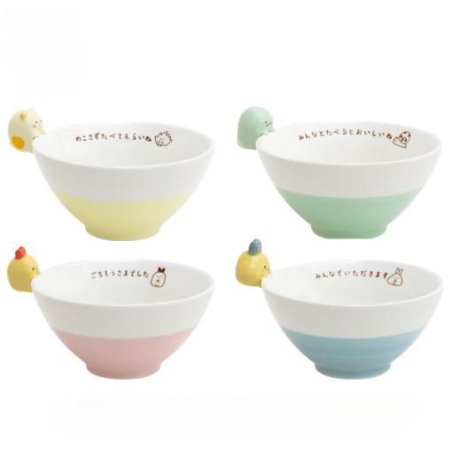 스밋코구라시 캐릭터 매달려있는 어린이 밥그릇 전자렌지 가능 고양이