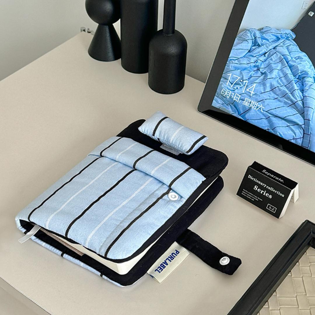 패브릭 북커버 B6 순면 패딩 스트라이프 다이어리 커버 세트