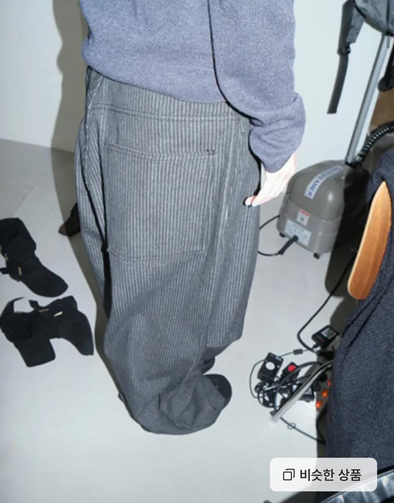 stripe wide pintuck pants