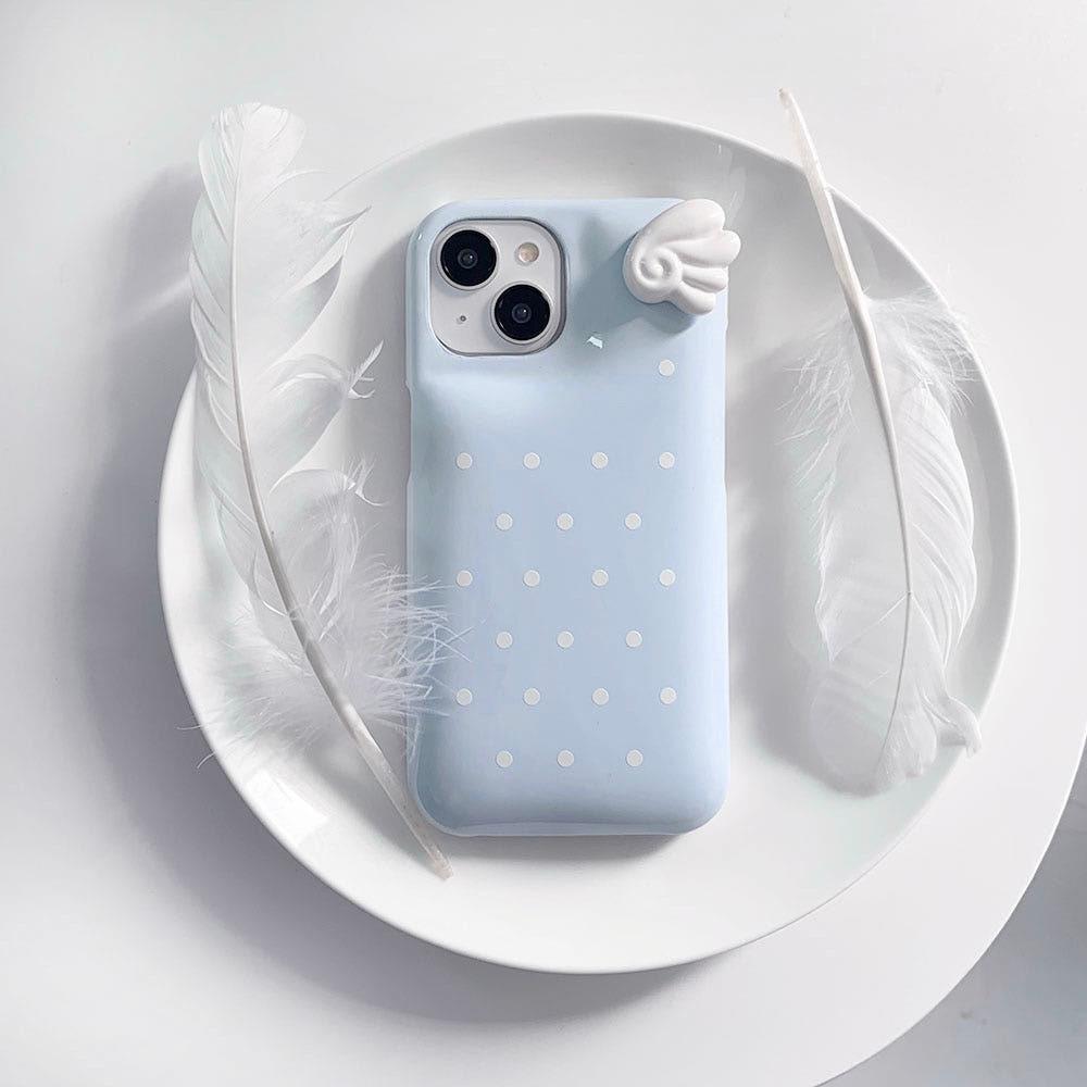 blue wings pastel dots case / 블루 날개 파스텔 도트 아이폰 16pro max 케이스
