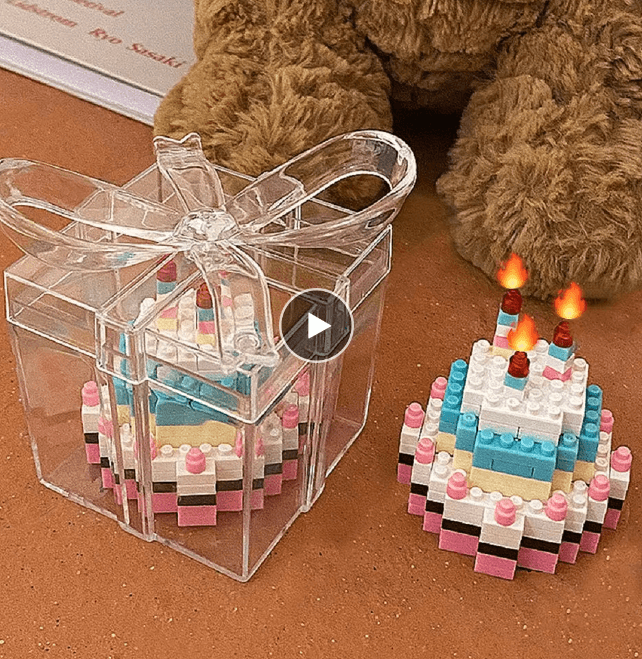 케이크 마이크로 빌딩 블록 장난감, 어린이 조립 장난감, 미니 벽돌, 가벼운 입자, 교육용 장난감 피규어, 어린이 생일 선물