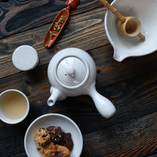 여주도자기 5인 전통 다기세트 다도 다구 다완 선물세트 고백자 8p+개반