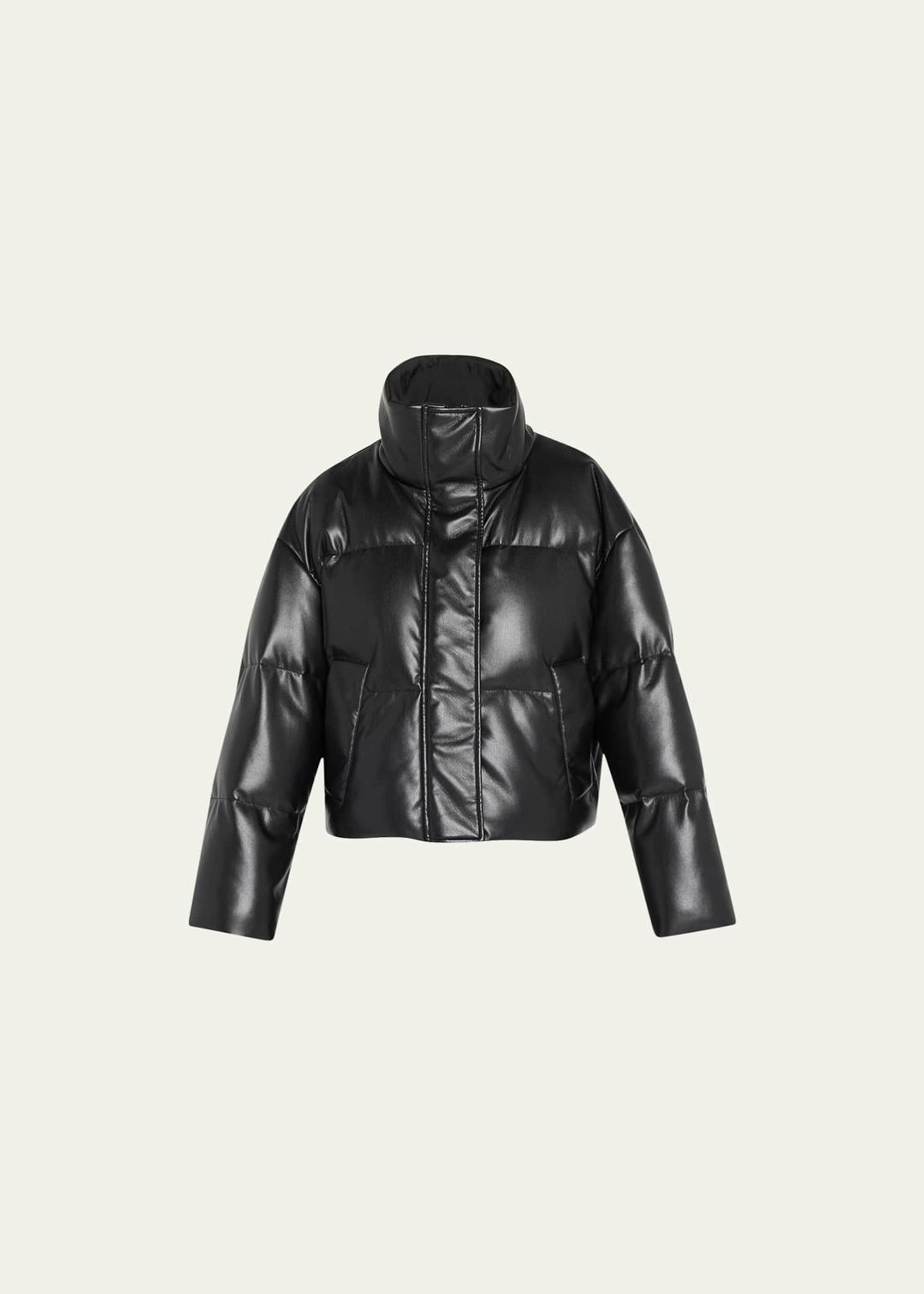 Tatum Faux Leather Puffer Jacket