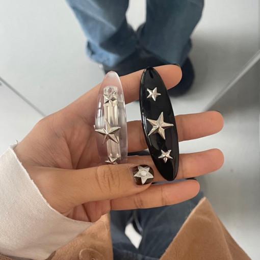 타원 별 스타 헤어핀 머리핀