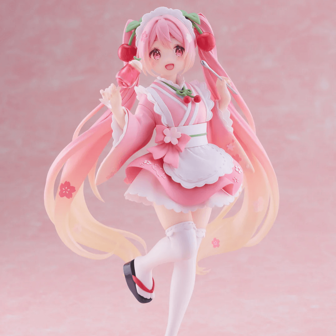 [2024년 6월 발매/7~8월 입고예정]타이토 보컬로이드 하츠네 미쿠 사쿠라 미쿠 에가키오로시 피규어 일본풍 카페 ver 일본 내수용