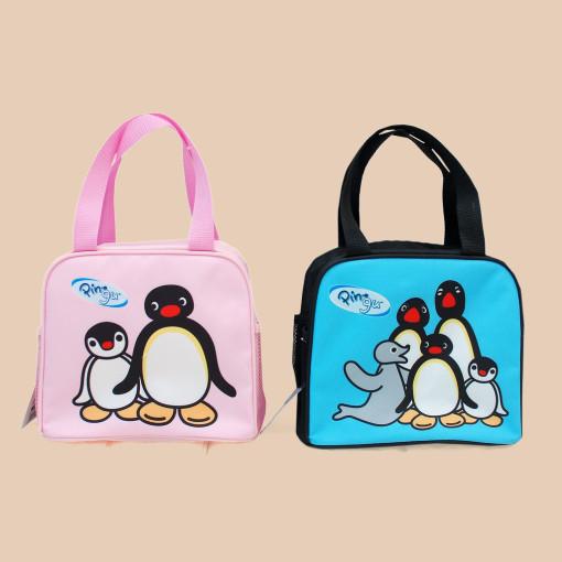 핑구 패밀리 도시락 가방 간식 파우치 블루 핑크