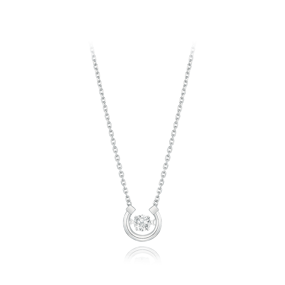 [스톤헨지] 럭키유 댄싱스톤 스텔라 실버 목걸이 N0135