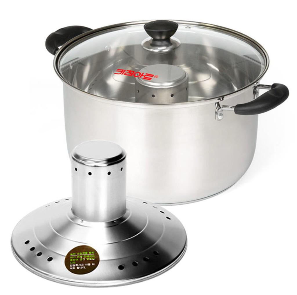 키친아트 오브제 스팀 빨래솥 인덕션 빨래삶는 냄비 삶숙이 32cm