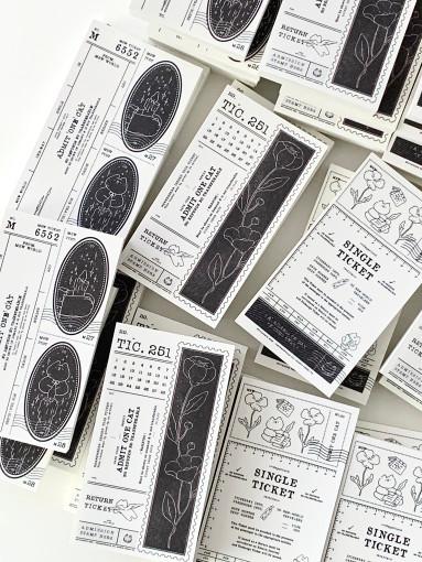 [mewmewbeam] vintage ticket memopad - Black&White (3종)
