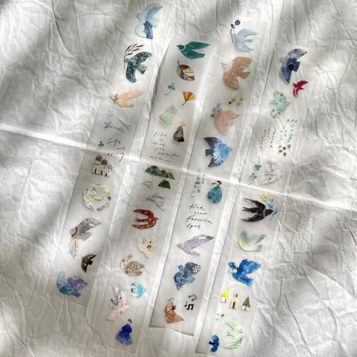 Pion 피온 대만 마테 PET 마스킹테이프 Bird Island (소분컷)