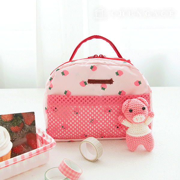 방수천 DTP 방수원단 대폭 패턴원단 핑크베리 W116