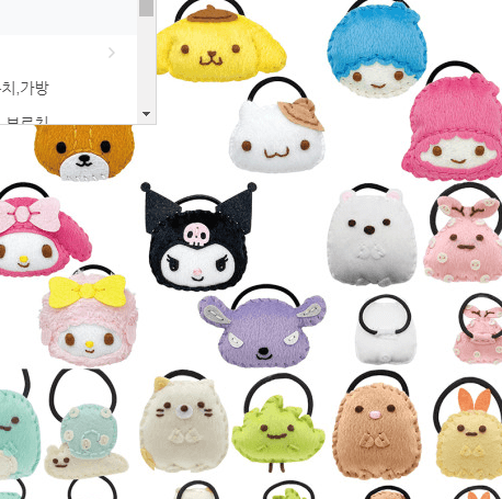 산리오 산엑스 캐릭터 머리끈 만들기 키트 바느질 DIY키트 헬로키티