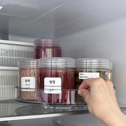 투명 회전 트레이 냉장고 양념통 정리 트레이 소형