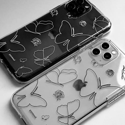 (2color) Butterfly 나비 투명 젤리 케이스